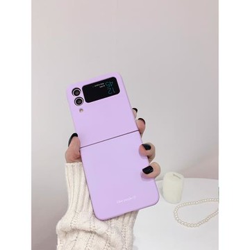 淺紫色適用三星zflip6/5手機殼折疊屏4代W25flip心系天下大視窗全包防摔女新款超好看小眾韓國菲林硬保護外套