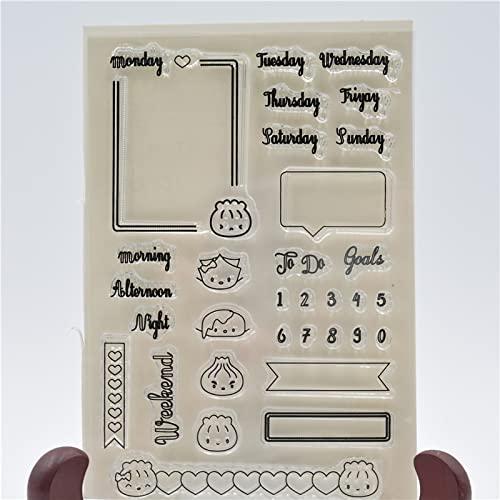 Plan Calendar Border Transparent Clear Silicone Stamp Seal for D 並行輸入品