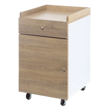 HomeMax 卡琳床頭收納櫃 台灣製造  白色 + 原木色  1個