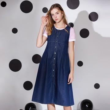 MADE.天絲棉牛仔口袋背心洋裝