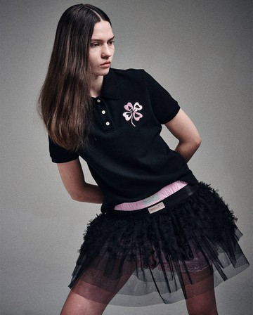 MARDI MERCREDI 迷你網紗裙 黑色 經典LOGO MINI SKIRT TULLE