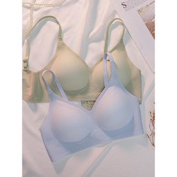 裸感無痕內衣女聚攏小胸不空杯胸罩一片式舒適夏季薄款固定杯文胸