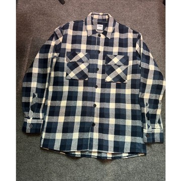 【TACKSTHGOOD】ZARA 格紋 法蘭絨 長袖襯衫 藍 白 L號