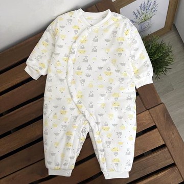 嬰兒夾棉連體衣服秋冬款純棉加厚保暖哈衣男童女寶寶睡衣爬服冬季