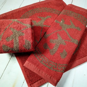 LIFE 來福牌 提花茶巾 精梳棉 FJ0679  咖啡色  2條