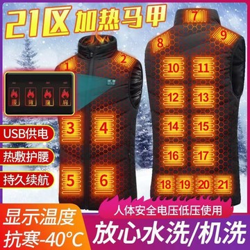 21區雙控發熱馬甲 發熱服  發熱背心 電熱保暖衣 保暖衣 智能發熱馬甲 智慧馬甲 保暖騎行背心 智能溫控充電防寒冷馬夾