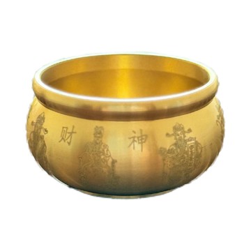 臺灣出貨📣新款暴富黃銅五路財神聚寶盆6件招財擺件家用旺宅財神爺精緻簡約