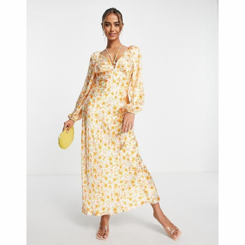 フォーエバーニュー Forever New レディース ワンピース ミドル丈 ワンピース ドレス Cut Out Midi Dress In Orange Floral オレンジフローラル 通販 Lineポイント最大0 5 Get Lineショッピング