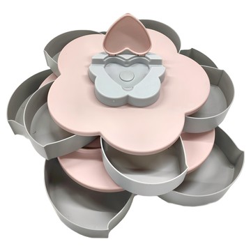 MIKA HOUSE 橘之屋 雙層花瓣旋轉糖果盒  HIPS塑料材質  27x27x13cm  H-327  1個