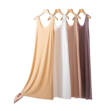 防透無痕內襯裙冰絲內搭修身打底裙加長款吊帶背心連衣裙防走光夏