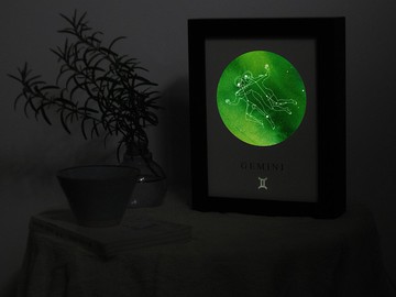 定製星座小夜燈 Gemini 給好友的畢業禮物 可調光陪伴工作學習