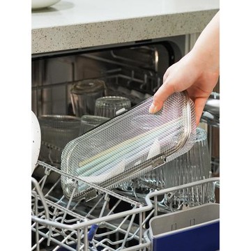 洗碗機專用筷子籃304不銹鋼筷籠鏤空高檔帶蓋筐刀叉勺餐具收納盒