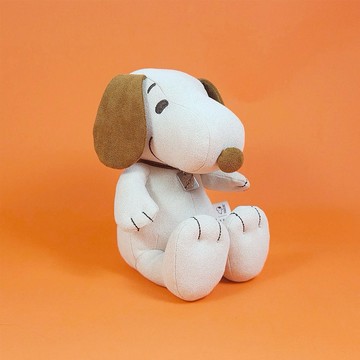 PEANUTS by BON TON TOYS｜Snoopy史努比麂皮填充玩偶-限量版 米色 17cm