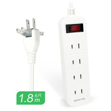 [RONEVER] 可折式4孔1切線延長線 ZPR-012-1 6尺