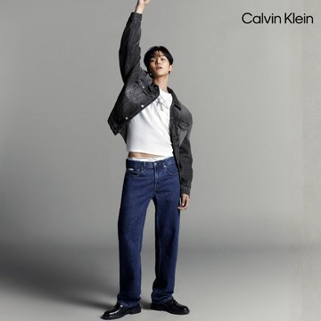 【Calvin Klein】韓星同款 CK 90 年代直筒牛仔褲_藍色
