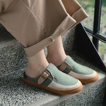 復古唱盤懶人鞋-綠豆糕。Bubble Nara波波娜拉。YA518