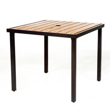 鐵製塑木方桌