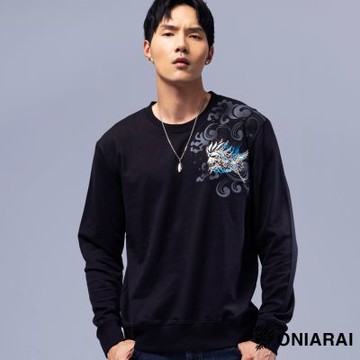 鬼洗 BLUE WAY – 經典日式雲朵鶴大學長TEE(黑)