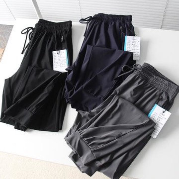 四面彈！輕薄透氣！夏季男士外貿薄款運動速干抽繩束口休閑長褲潮