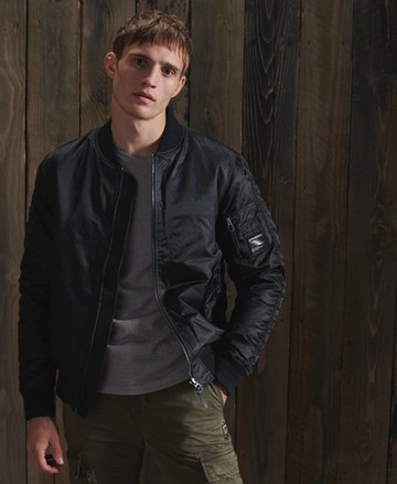 Superdry Men's Men's Nylon Flight Bomber Jacket Black / Jet Black - Size: Xxl