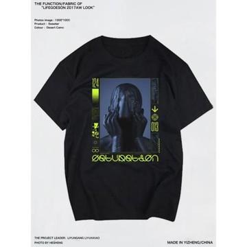 歐美賽博朋克t恤短袖男潮牌個性時尚純棉寬松百搭新款潮流高街寬