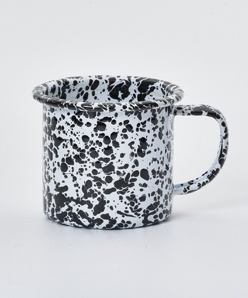 二入組 Crow Canyon 經典大理石系列 琺瑯馬克杯 - 黑色 D11