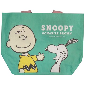 Kiiwi O 防水尼龍編織輕便袋 SNOOPY聯名款  25 x 10 x 26cm  猜拳 綠色