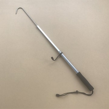 鋁合金桿無鎖3節伸縮冰釣勾子不銹鋼長搭鉤 無倒刺起魚器帶失手繩