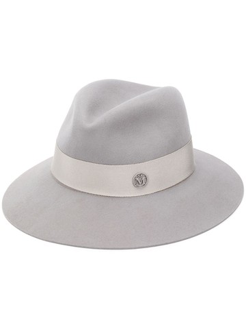 Maison Michel - Henrietta felt Fedora hat - unisex - Cotton/Viscose/Wool - M - Grey