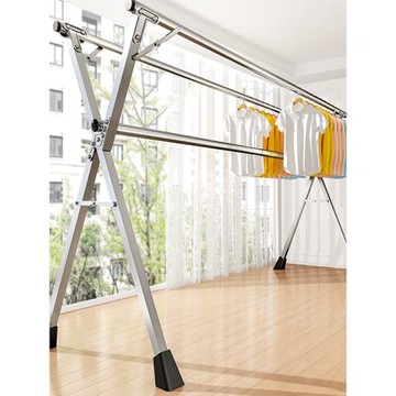 置地晾衣架臥室不銹鋼室外落地室內家用陽臺曬被子神器折疊伸縮桿