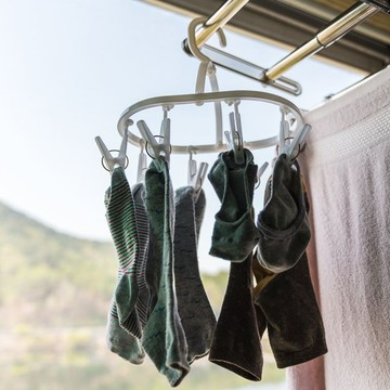 PONYKASEI 橢圓曬衣夾8夾衣架 3件組