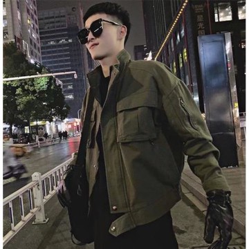 男士外套2021春秋季新款立領韓版潮流帥氣修身秋裝休閑上衣夾克