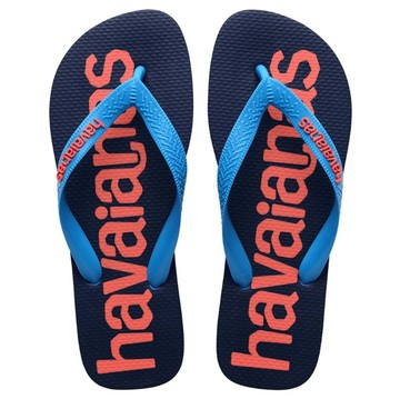 HAVAIANAS 哈瓦仕 人字拖 TOP LOGOMANIA 黑藍橘 夾腳拖 男 41457410212U