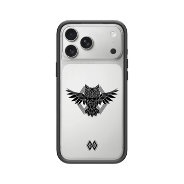 iPhone 17 Pro Max Mod NX -邊框背蓋組合 (相機按鈕) 黑 - 花生騷 WasangShow - 貓頭鷹圖騰