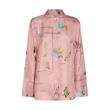 Lanvin - Pink Silk Print Shirt