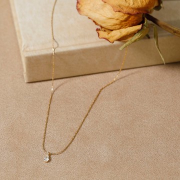 水滴鋯石項鍊 GD 無鎳項鍊 鋯石 水滴 墜飾 金色