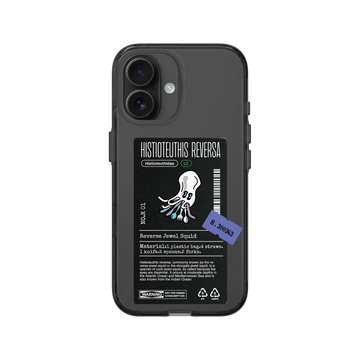 iPhone 16 Clear (相機按鈕) 酷墨灰 - Marine Debris - 塑膠袋逆帆魷