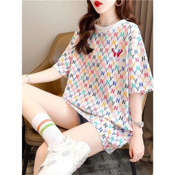 韓國冰絲短袖女夏季2026新款韓版寬松大碼女裝顯瘦t恤上衣服薄款