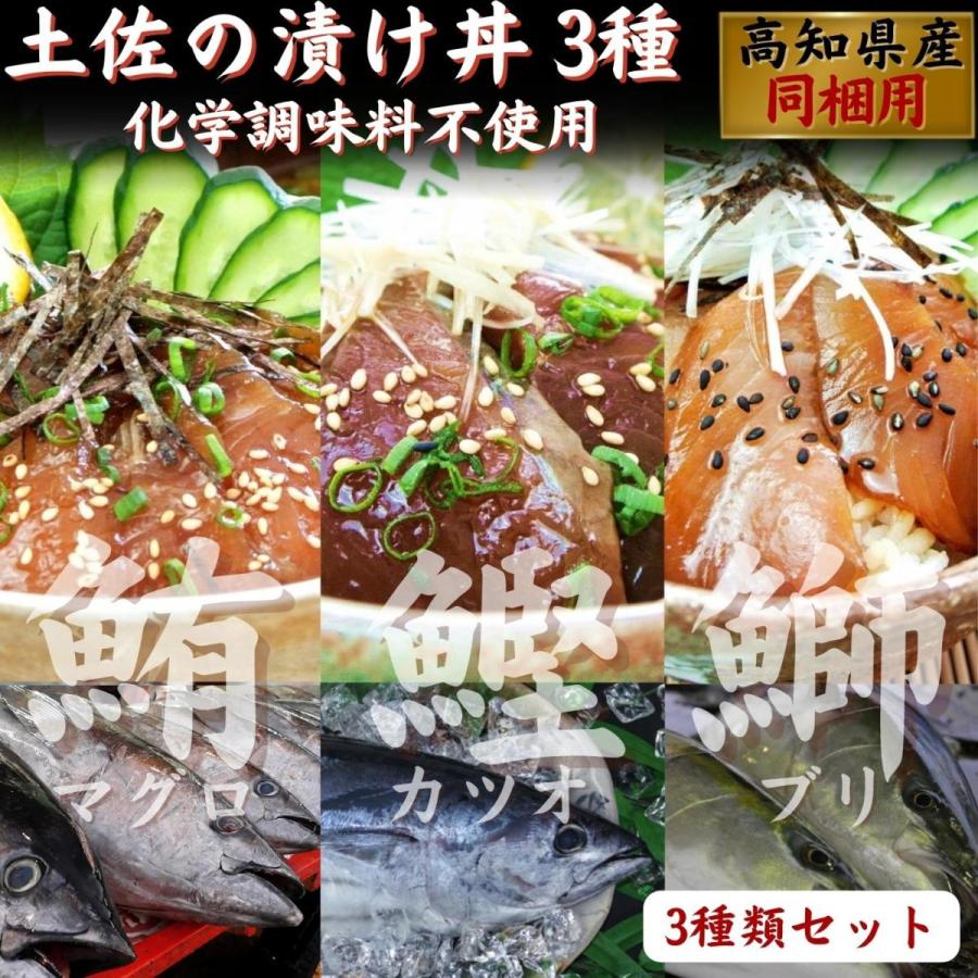 高知県産 漬け丼 同梱用 海鮮 3袋（カツオ・マグロ・ぶり ）海鮮丼