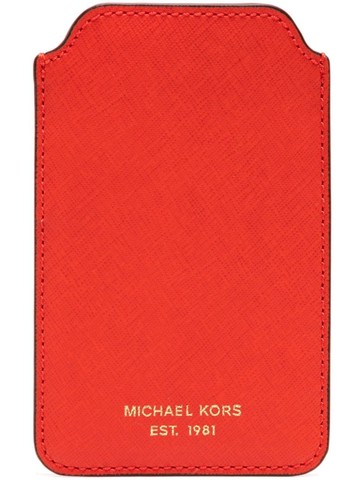 Michael Kors - logo-print leather phone case - women - Leather - One Size - Red