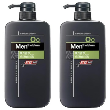 MENTHOLATUM 曼秀雷敦 男士制菌沐浴乳 草本香氣 650ml 含IPMP成分 添加Bio-protect調理  2件