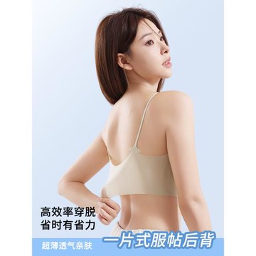 貓人內衣女夏季超薄涼感透氣冰絲隱形無痕美背心式吊帶文胸罩新款
