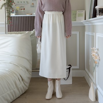 復古街頭~腰鬆緊燈心絨後開衩長裙 RC582361