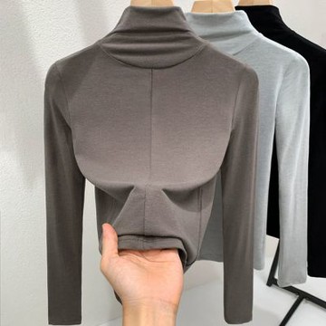 設計所在 專注內搭系列 半高領拼接長袖T恤(3色 S-XL可選)