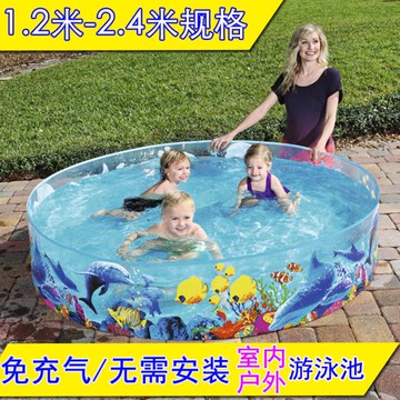 兒童家用游泳池小孩戲水池戶外釣魚寶寶玩水池家庭大號折疊免充氣【林之舍】