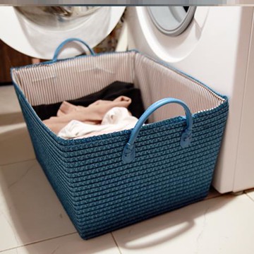 家用臟衣籃內衣服收納筐藤編衣服籃子臥室布簍子長方形衣物盒大號1入