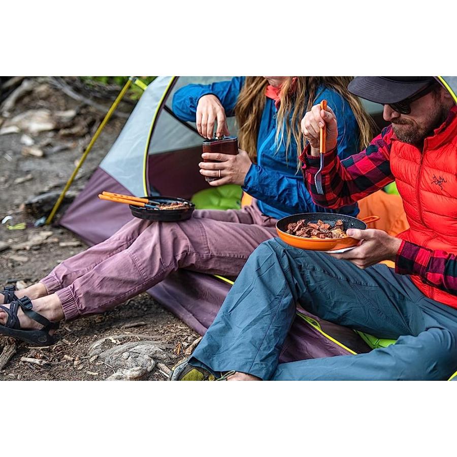 JETBOIL JETSET STOWABLE CAMPING UTENSIL SET, GREY ORANGE