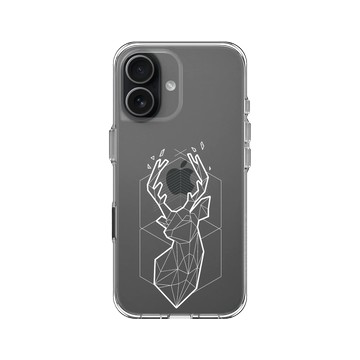 iPhone 17 Clear Case（相機按鈕） 透明 - Animal Silhouette / 動物剪影 - 幾何-北歐系列/白鹿