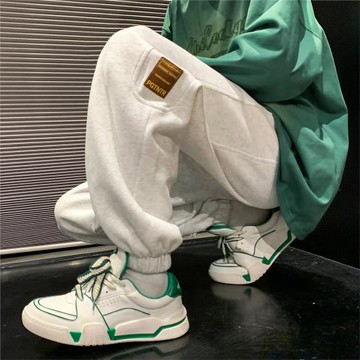 褲子男美式高街運動褲春秋新潮牌復古寬松哈倫褲束腳衛褲休閑長褲