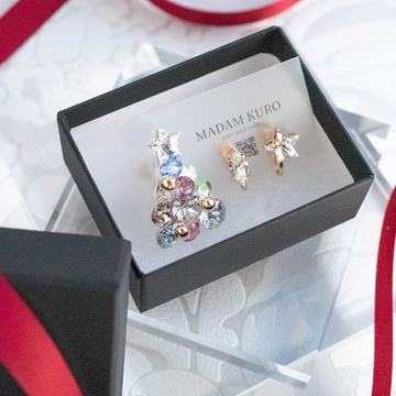 聖誕樹 3 件式耳飾組